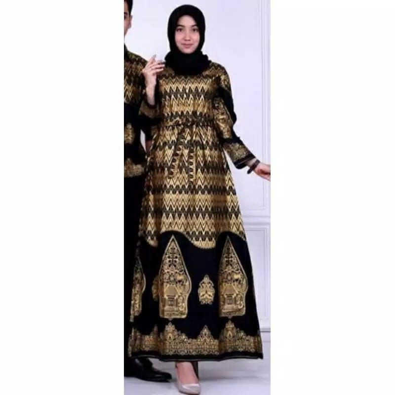 Batik Couple keluarga sania ruffle ori ndoro jowi dnt motif WAYANG PRADA-2