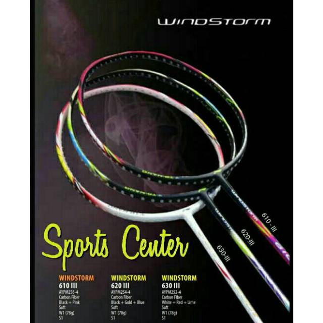 Raket Badminton Lining Windstorm 610 III / 620 III / 630 gen III