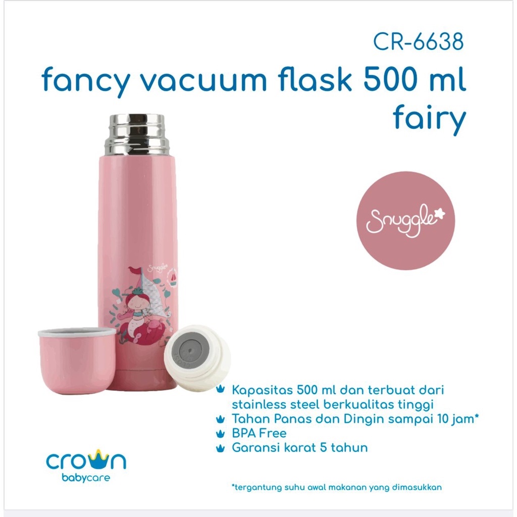 [PROMO FREE KERTAS KADO] Crown Easy Travel Thermos Vacuum Flask 500ml