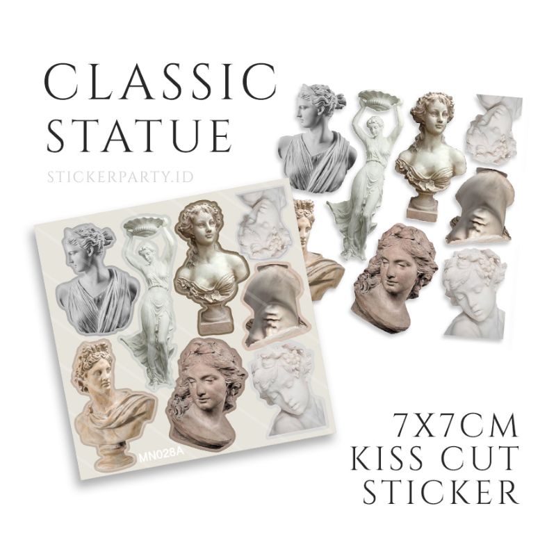 

Stiker Classic Roman Greek Statue Deco Polaroid Kpop Jurnal Toploader Patung Klasik Kiss Cut by Sticker Party MN028