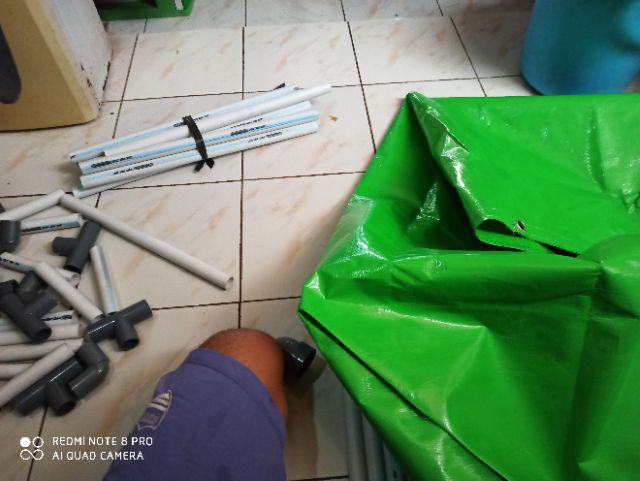 Kolam Terpal Ikan + Rangka [ Satu Set ] Model Slot Pipa / 120x80x65cm / Original Type A15 Korea