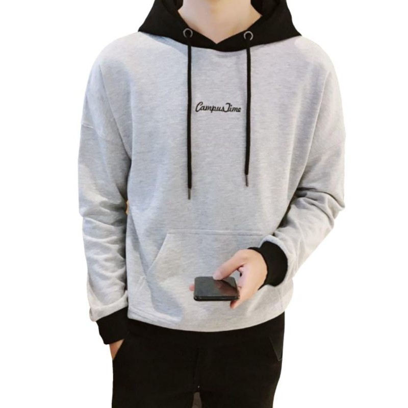 Hoodie Sweater Cowok Campus Fashion Pria Kekinian Premium