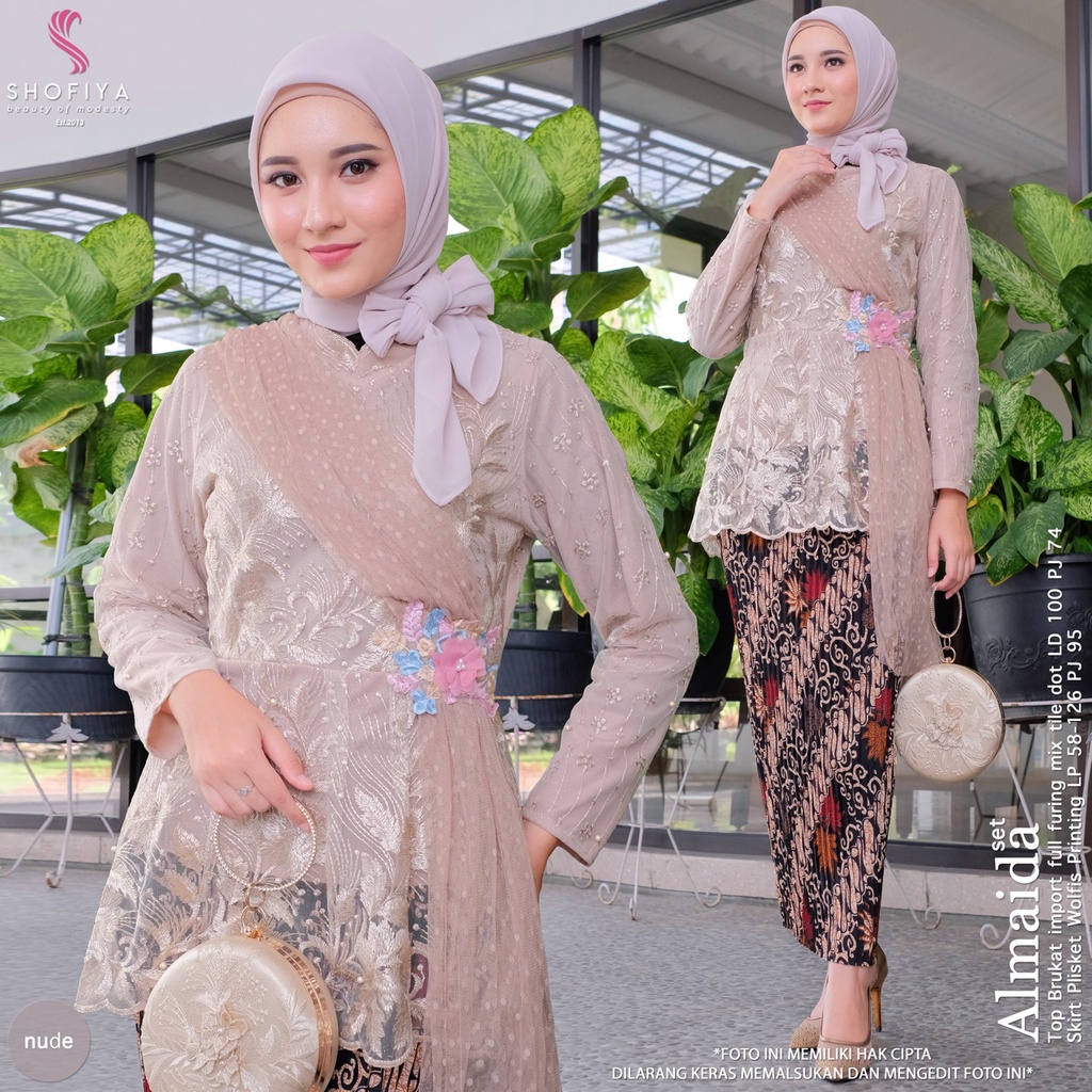 Shofiya - Terbaru Almaida Set / Setelan Kebaya Modern / Muslim Wanita Kekinian / Dress Wanita Murah 