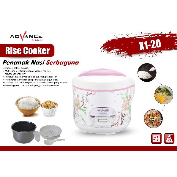 Rice Cooker / Magic com / Penanak Nasi Advance X1-20 1,8 Liter / X6 2 liter - 3 elemen