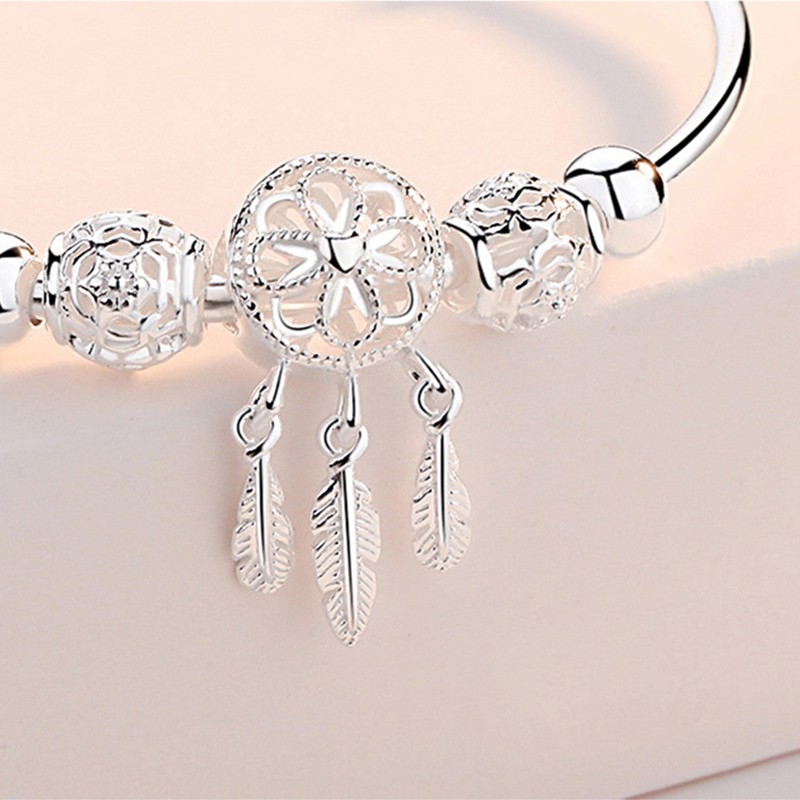 925 perak sterling wanita gelang lucky bell fashion perhiasan