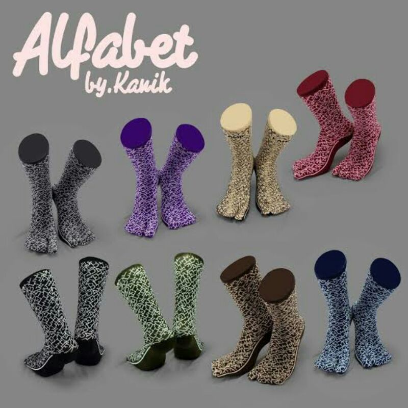 Kaos kaki kanik infinity motif circular daisy polka shapeline elena alfabet