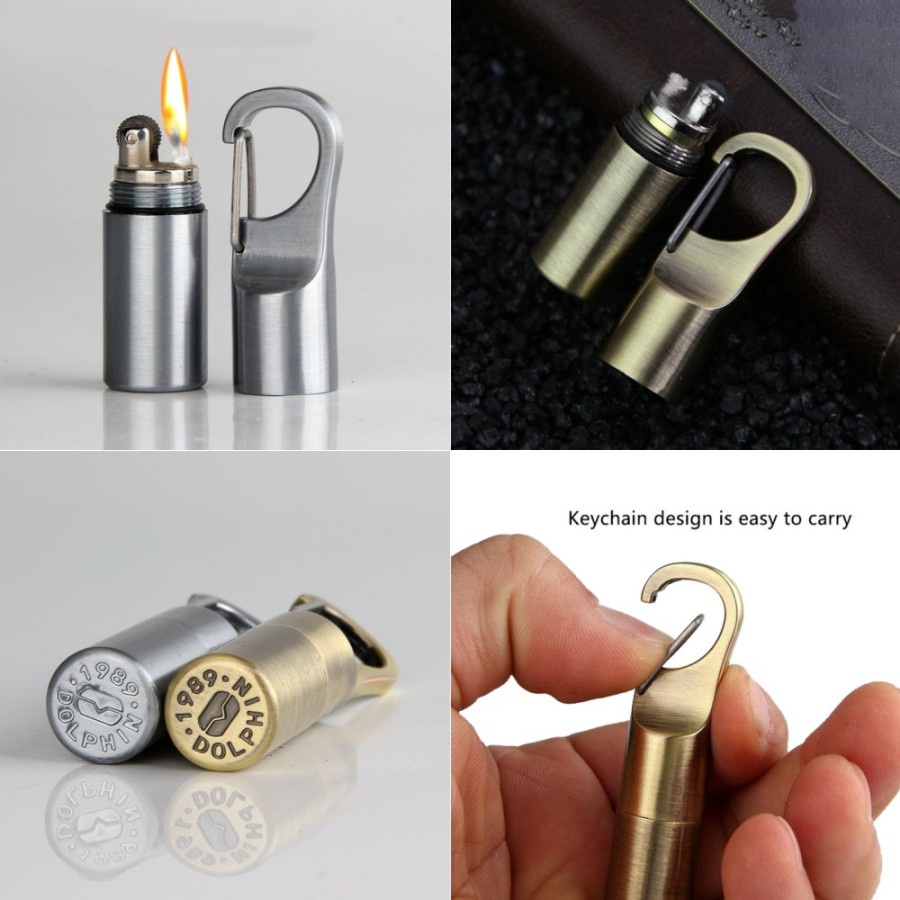 KOREK API GANTUNGAN PEMANTIK API ANTI AIR CLASSIC MANCIS UNIK VINTAGE DOLPHIN WATERPROOF LIGHTER BR84