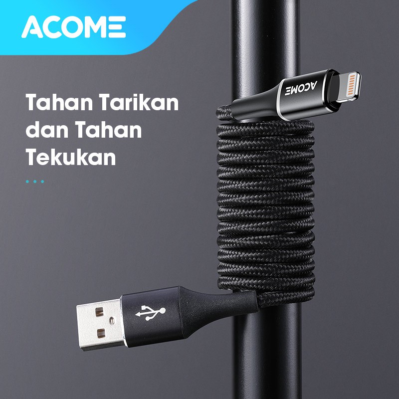 Acome Kabel Data Lightning Colourful LED iPhone / iPad Data Cable Garansi Resmi 1 tahun AOL-010