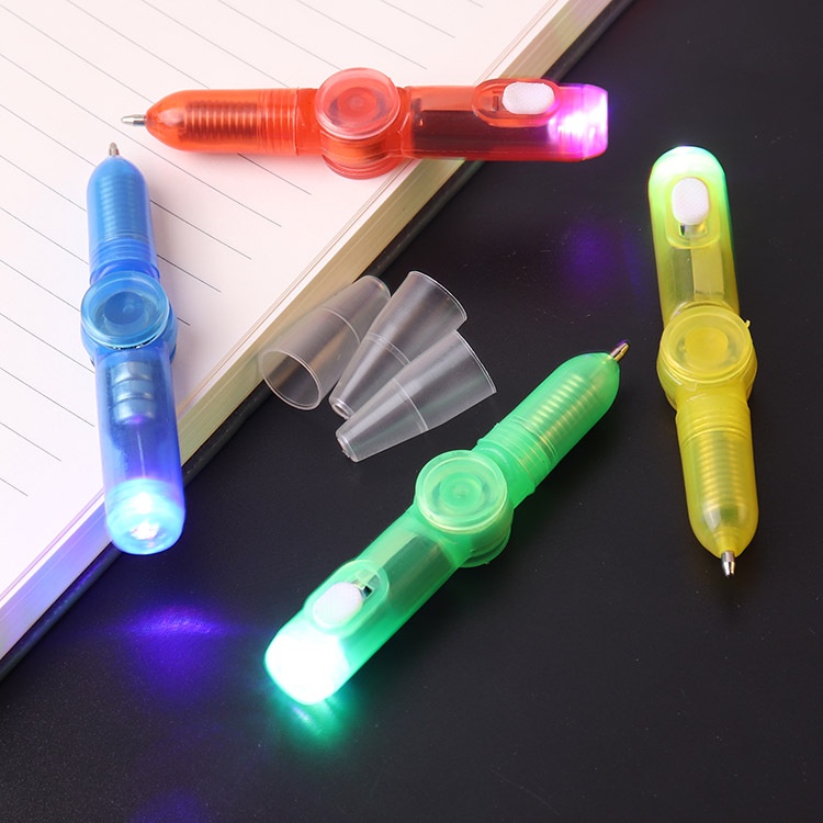 (Acak) Pulpen Fidget Spinner Multifungsi Dengan Lampu LED Untuk Meredakan Stress