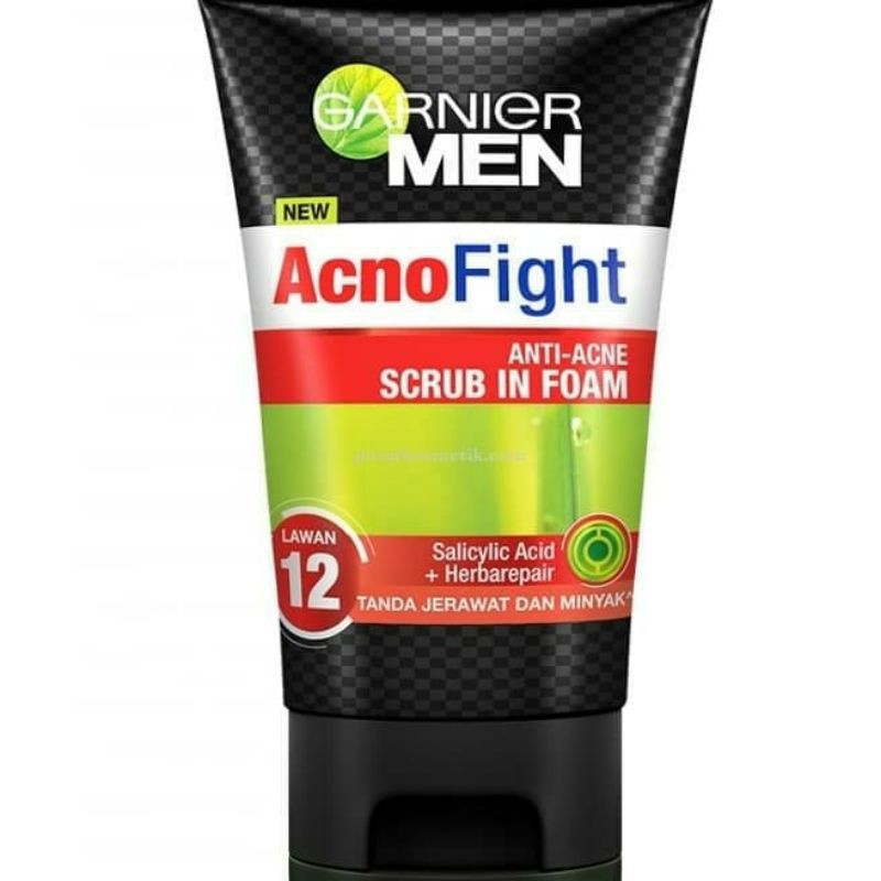 GARNIER MEN ACNO FIGHT SCRUB IN FOAM/SABUN WAJAH PRIA/GARNIER