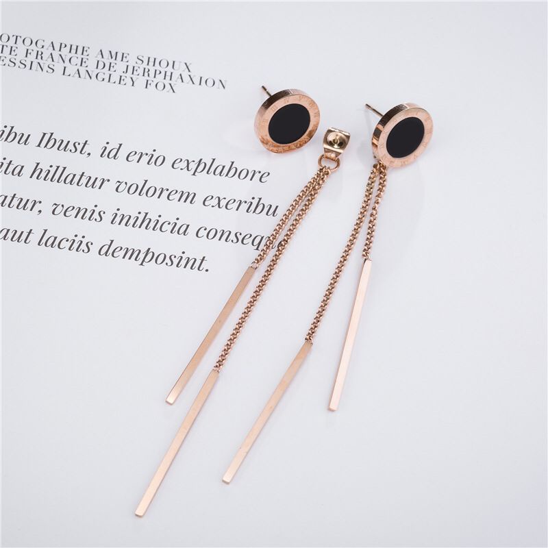 Anting Panjang Titanium Bvl Anti karatan Model Wanita Korea