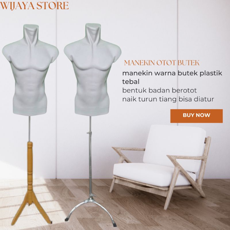 Manekin Patung Baju Laki Laki Set Penyangga Patung Baju OTOT butek Set