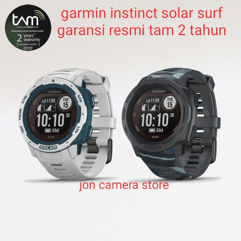 garmin instinct solar surf edition - jam tangan pintar smartwatch smart watch gps waterproof