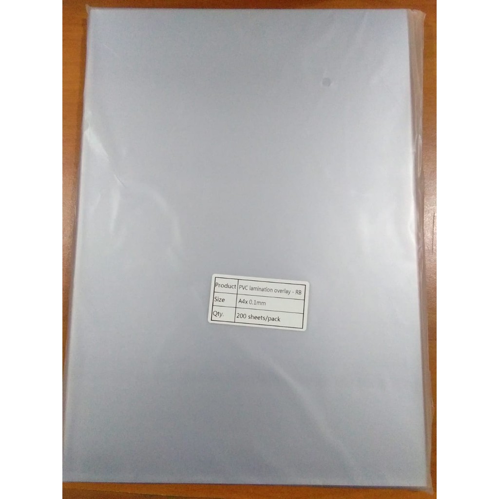 

Overlay Coated A4 0.1 x 210 x 297 mm, Untuk plastik laminating,bukan print, Min Pembelian 50 Lembar
