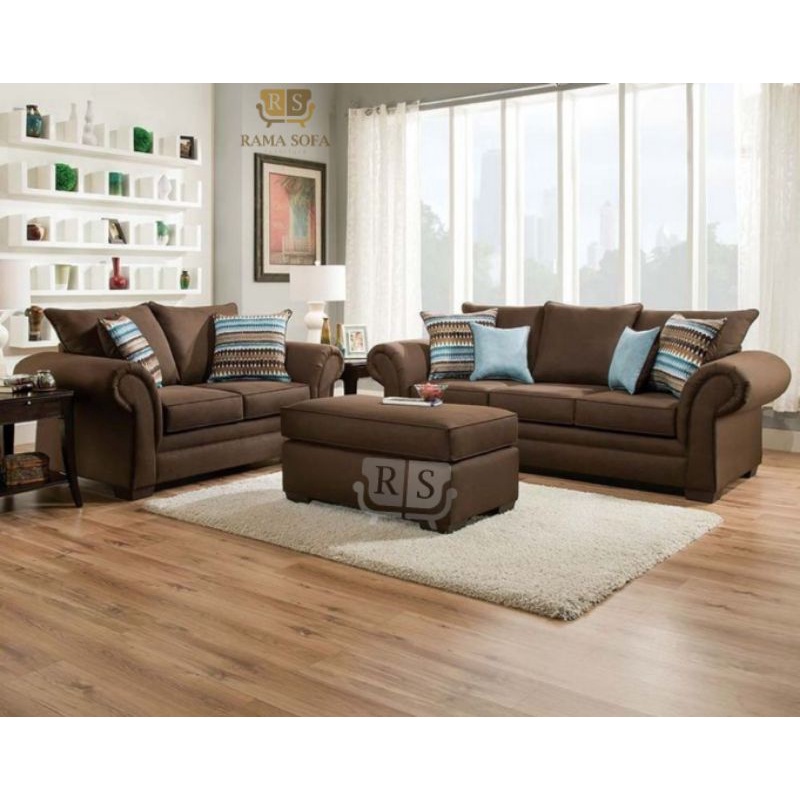 Sofa ruang tamu retro sofa scandinavian seater 3 + 2 + bench sofa terbaru rolled arm sofa klasik sof
