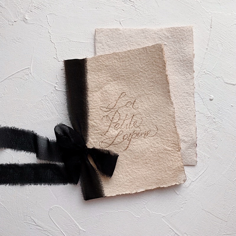

Silk Ribbon Black *TANPA ROLL KAYU* | Wedding Styling Calligraphy Ribbon | Pita |Petite Lapine