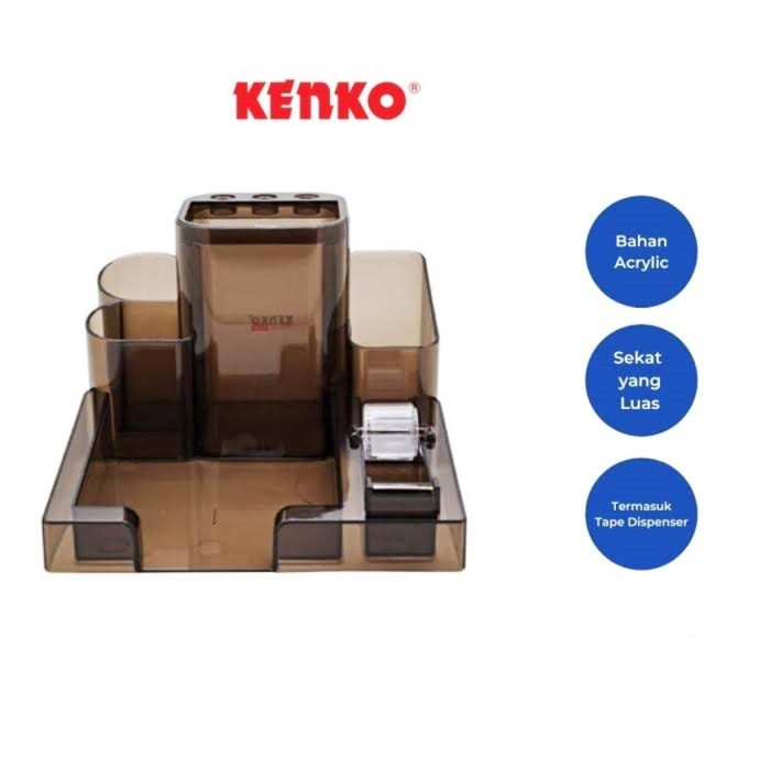 

Kusus Hari Ini Tempat Alat Tulis Desk Set Stationary Hitam - Kenko K-158 Hemat