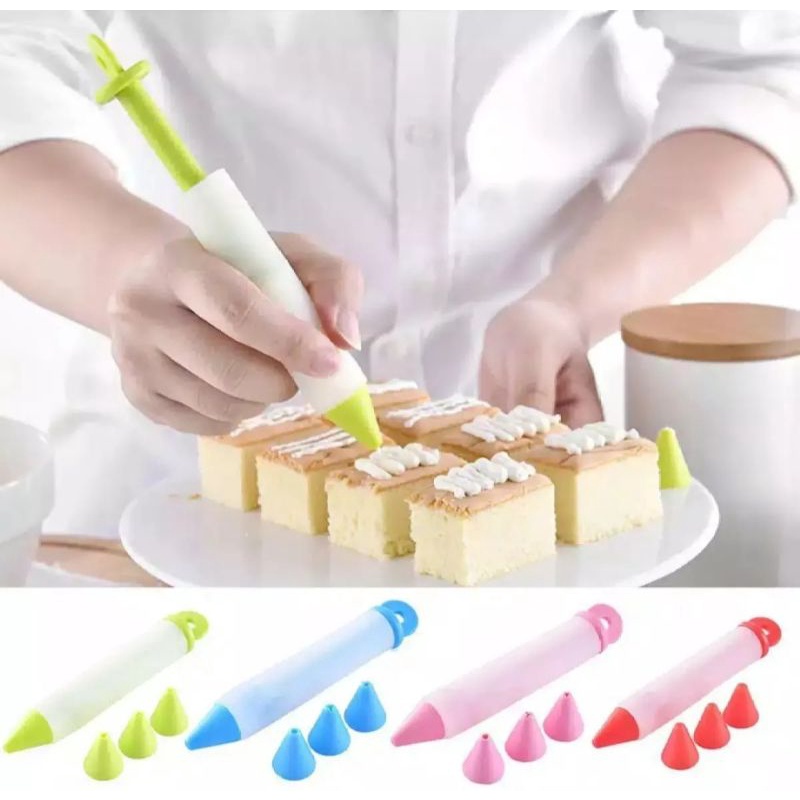 Pen Dekorasi kue cokelat mayo silikon/Alat Dekorasi Kue Ulang Tahun beking seer Alat penghias kue pensil pen