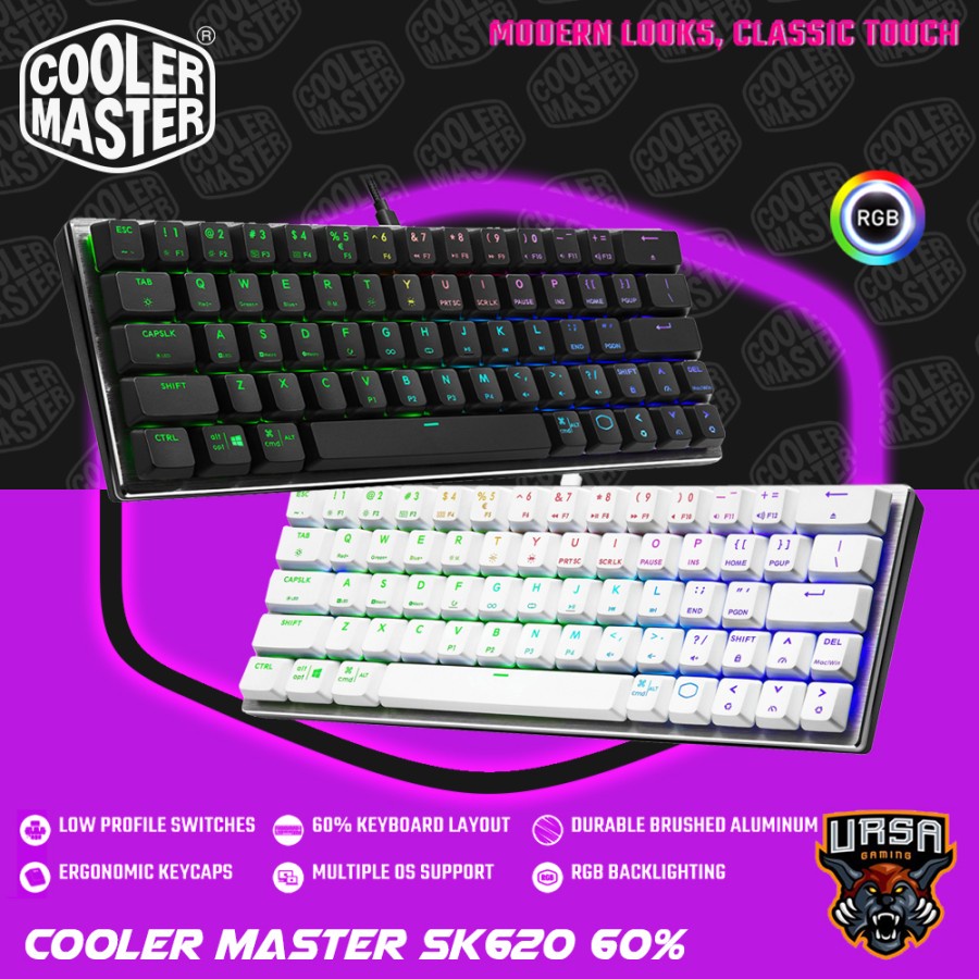 Keyboard Cooler Master SK620 Low Profile 60% Mechanical RGB - Gaming