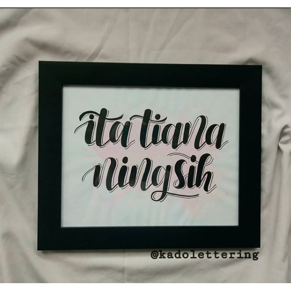 

HAND LETTERING + WATERCOLOR BACKGROUND / sudah dengan frame ukuran 10R