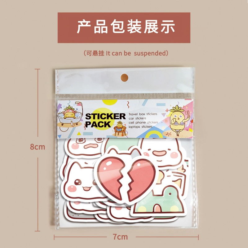 LAZYNFATTY stiker lucu katak ponsel case cangkir air Jurnal bahan TK hadiah stiker lembaran kecil