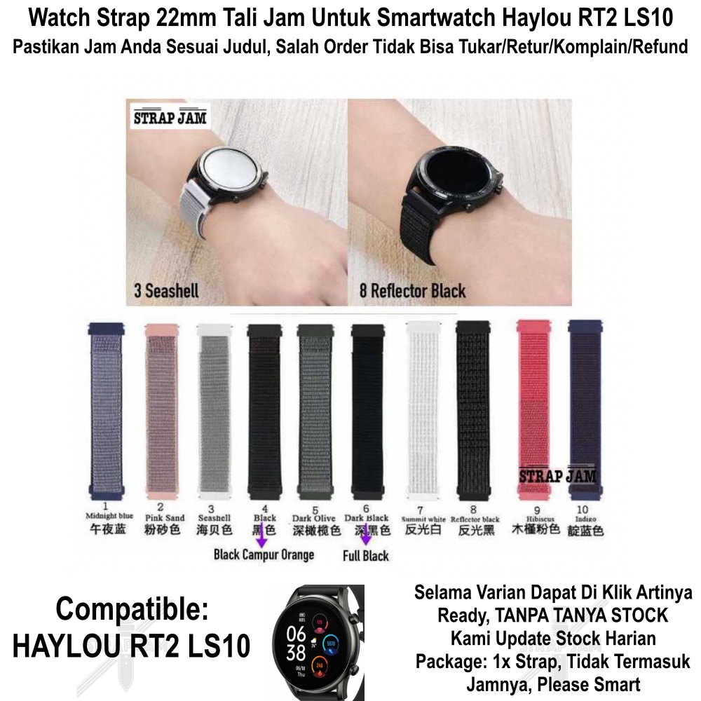 SPORT LOOP Tali Jam Haylou RT2 LS10 - Strap Smartwatch 22mm Velcro Krekan