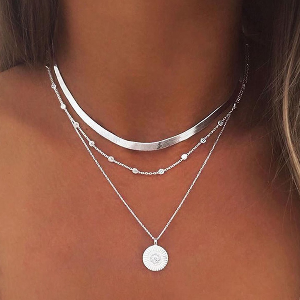 Hu Hu Hu Hu Hu Alat Bantu Pasang Kacamata♡ Kalung Liontin Bulat Motif Print Bunga Gaya Kasual Untuk Wanita