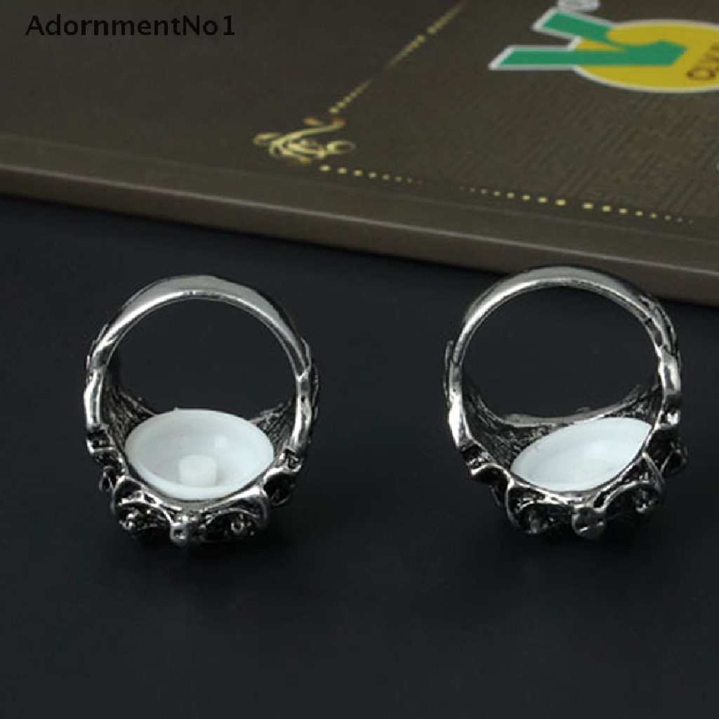 (AdornmentNo1) Cincin Gaya Punk Motif Mata Setan Bahan stainless Steel Untuk Perhiasan Pria / Pesta / Hadiah