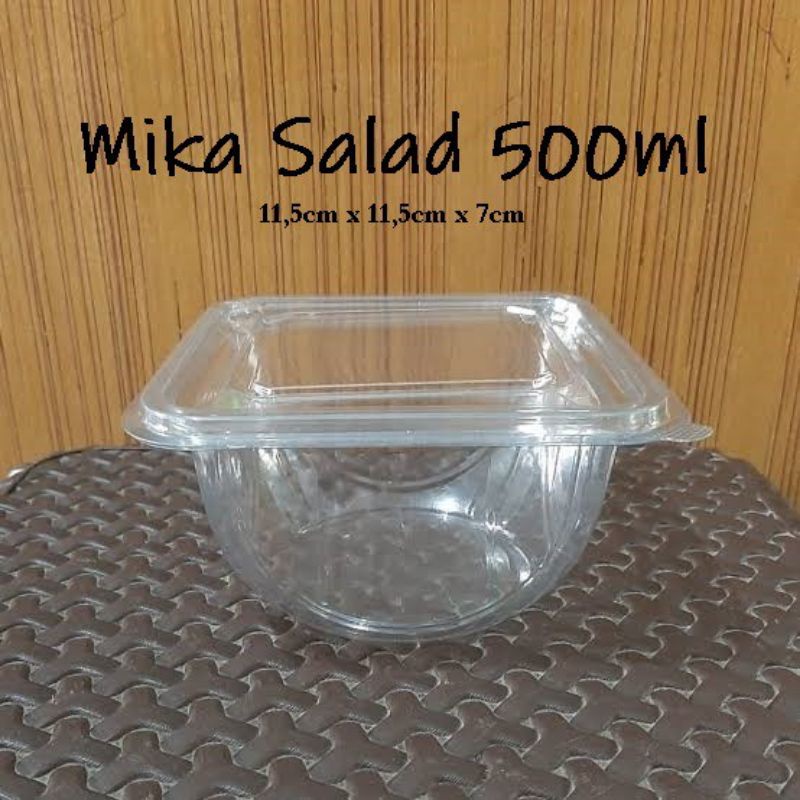 (isi 25 set) Tray Mika Salad 500ml / Mangkok nasi / Mangkok Buah / cup salad