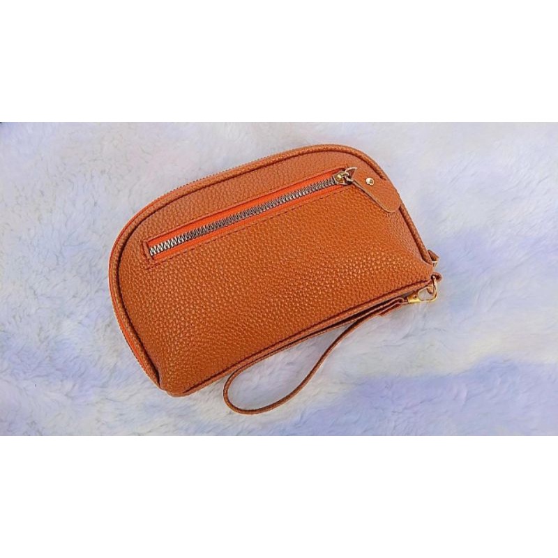 Dompet Wanita Kerang Oval Pouch Hp Dan Uang Alat Makeup kosmetik Wallet Card ID cewek terbaru motif kulit