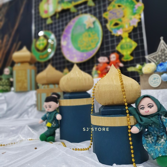 

Box hampers lebaran idul fitri gift model kubah - Biru, S