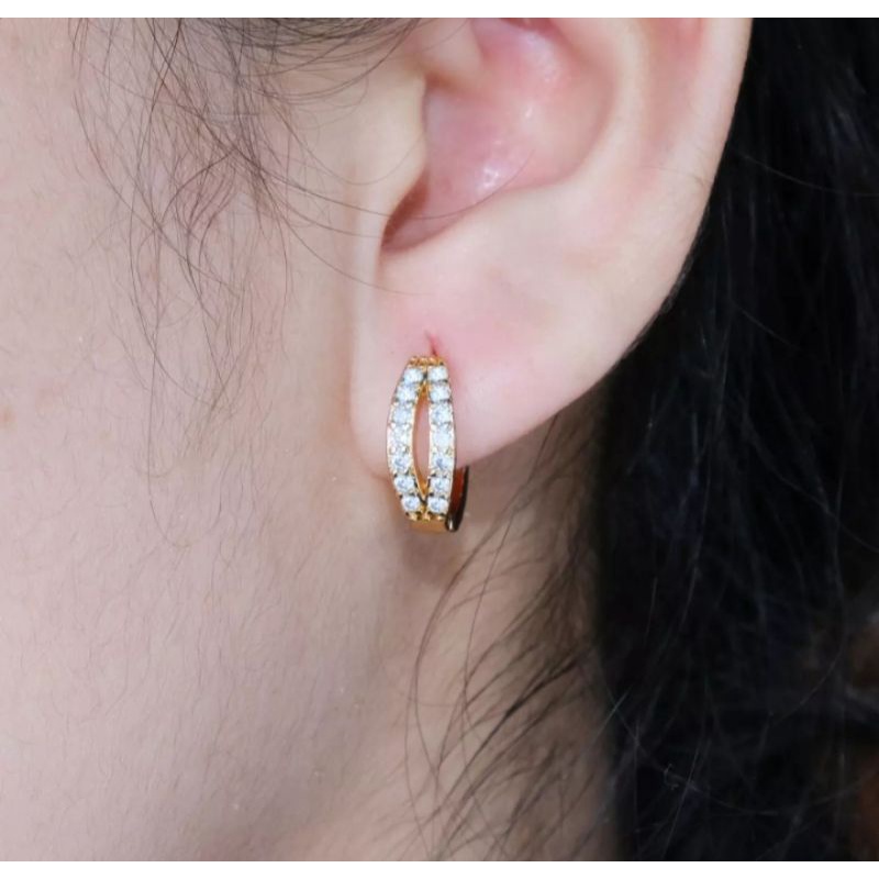 anting jepit 01 rosegold fashion wanita titanium original anti luntur