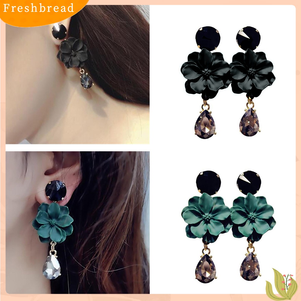 【Fresh】❀Vintage Women Long Flower Drop Pendant Eardrop Banquet Cocktail Party Earrings