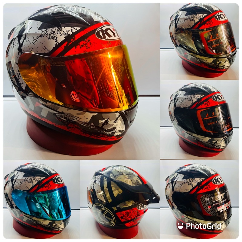 KYT R10 #3 BLACK/WHITE/RED-KYT R10 SERI 3 RED