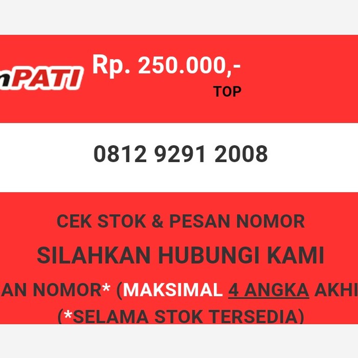 Nomor cantik Telkomsel murah tahun lahir 2008 simpati & loop T0888-250