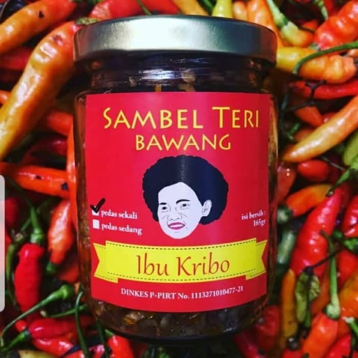 

Ready- Sambal Teri Bawang Ibu Kribo - Pedas Sedang