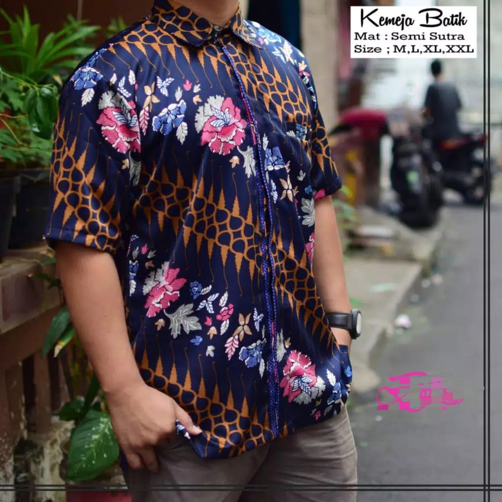 SB Collection Atasan Kemeja Ralvin Batik Modern Lengan Pendek Pria