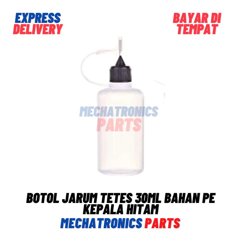 BOTOL JARUM TETES 30ML BAHAN PE KEPALA HITAM