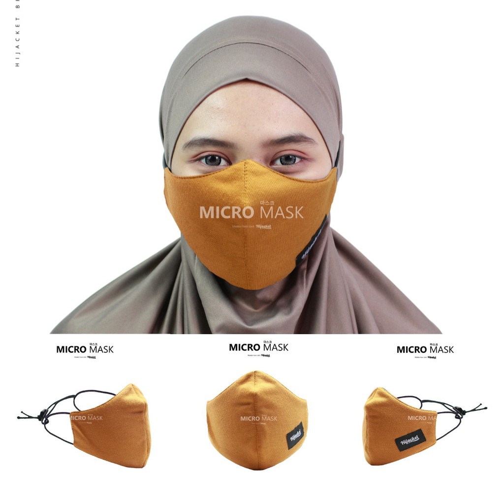 Masker Hijab Kain Polos / Masker Hijacket / Masker polos headloop-MARIGOLD