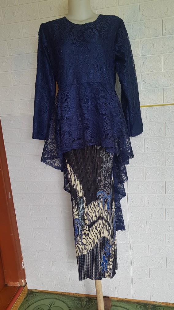 (lengkap Ada Anak) Couple Batik Brokat Halus Pinguin Gurita Aestetik Barina