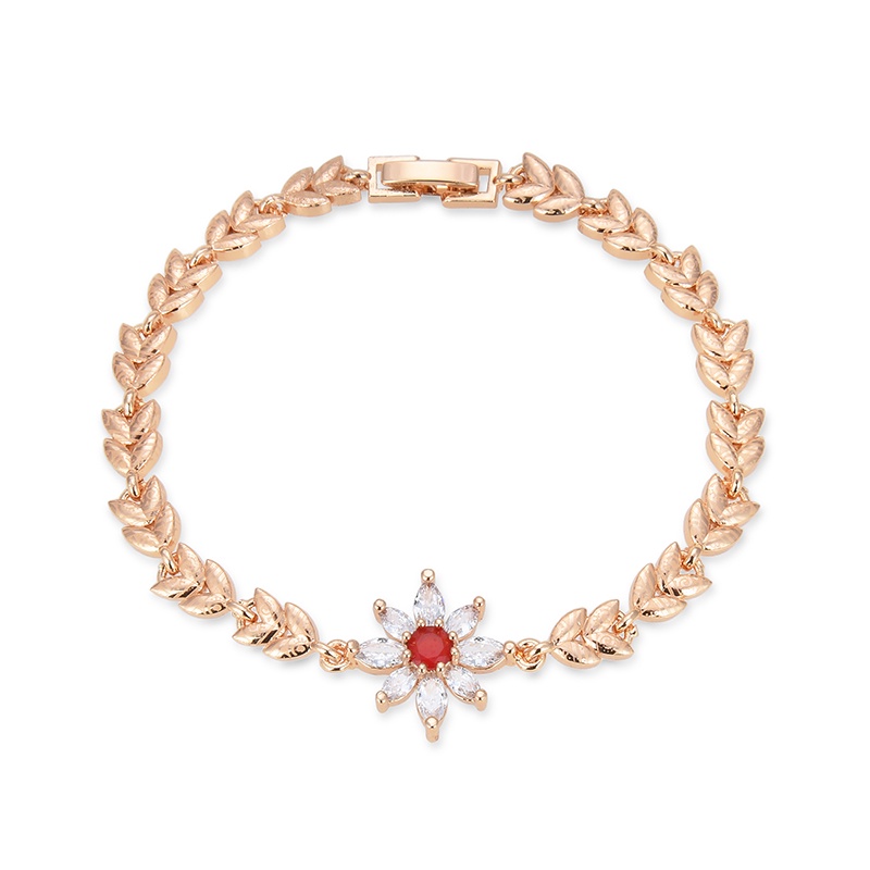 COD Gelang titanium lapis emas bola kristal berlian xuping Perhiasan perak 07b-12b