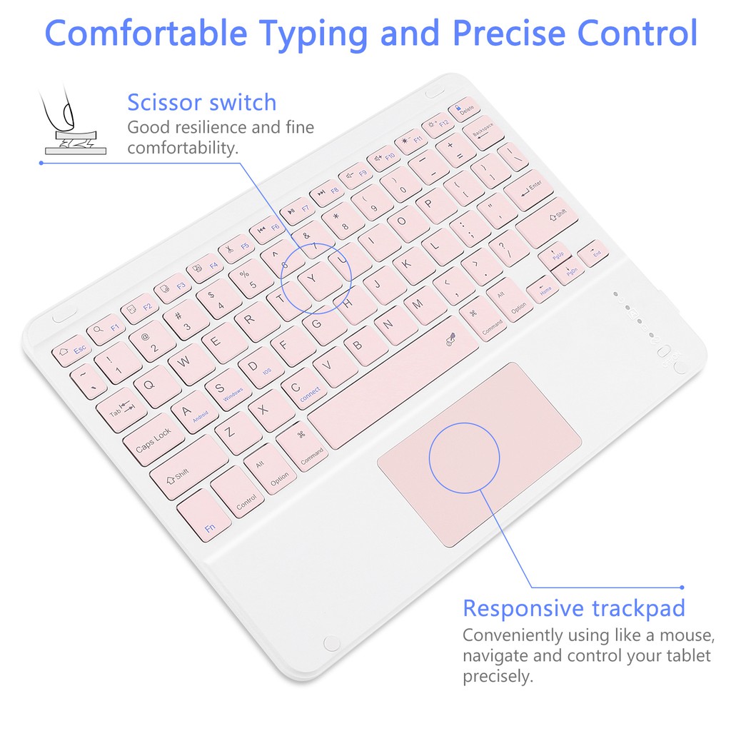 Goojodoq Keyboard Mouse Set Wireless Bluetooth Touchpad Untuk Tablet