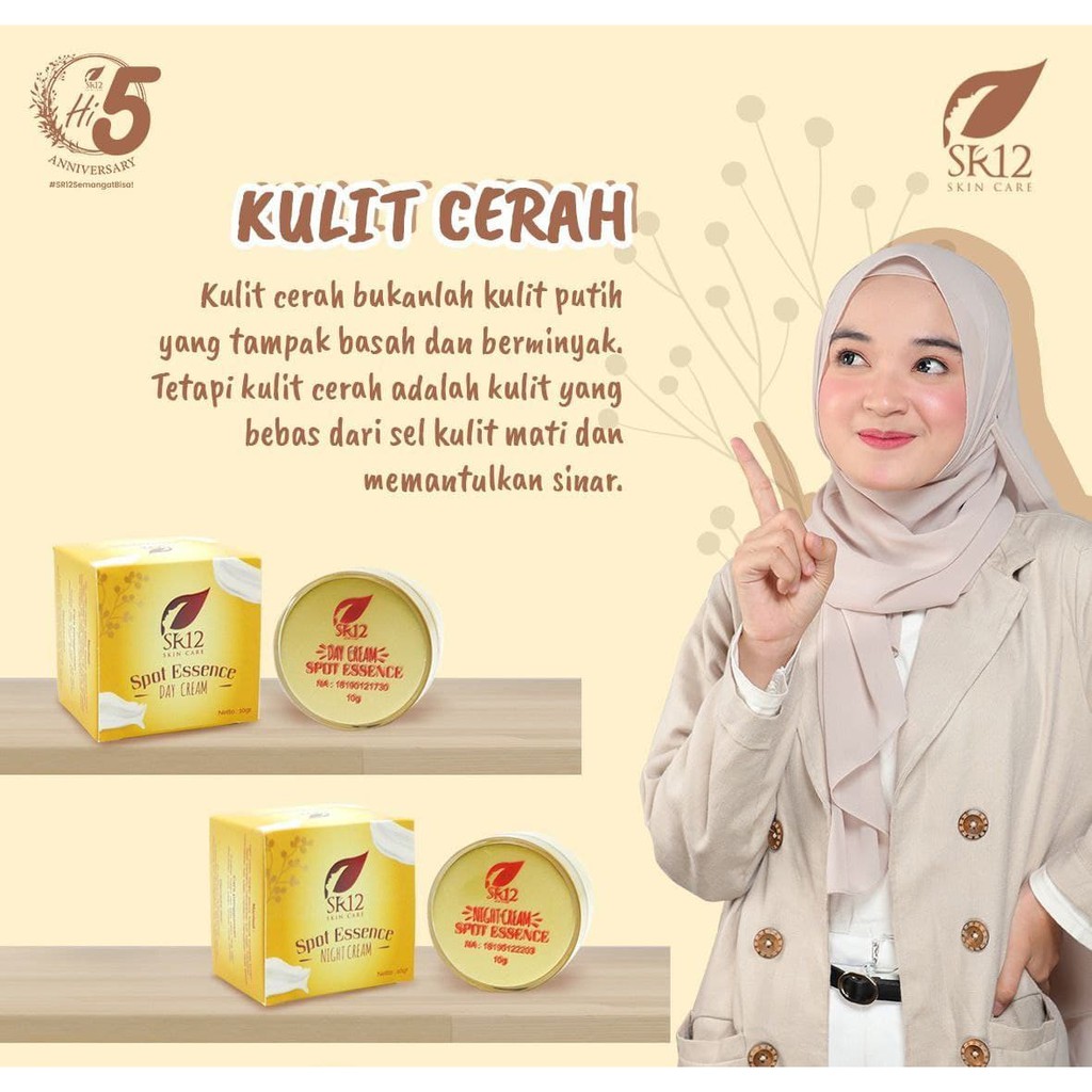 Spot Essence SR12 Skincare Bpom Cream Krim Pemutih Wajah Day Night Cream Glowing Skincare