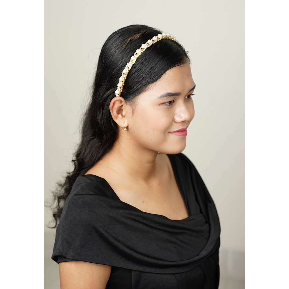 Bandana Bando Mutiara Aksesoris Wanita 073