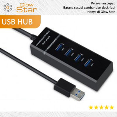 High Speed 4 Ports USB HUB 3.0 Adapter 5Gbps for Laptop PC / Notebook / Computer - 303 - Black