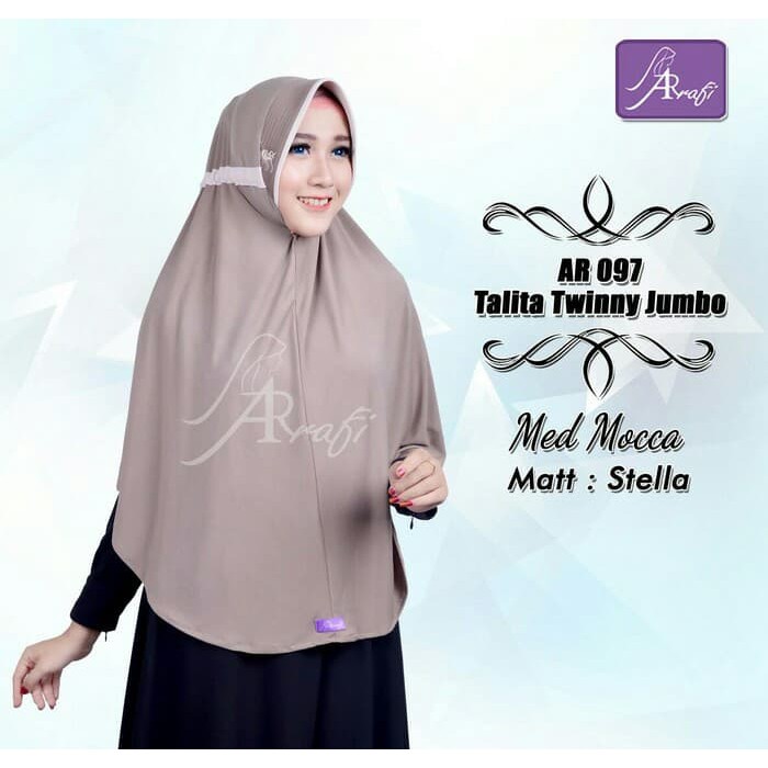 Promo!! Ar 097 Talita Twinny Jumbo Jilbab Hijab Ar Rafi Arrafi Serut Polos Terlaris!!