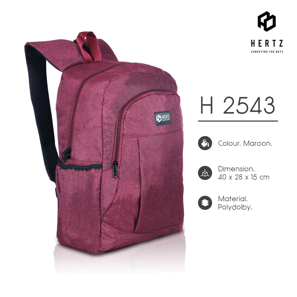 Tas Ransel Pria H 2540 Tas Punggung Backpack model terbaru Tas Sekolah Brand Hertz Murah Berkualitas