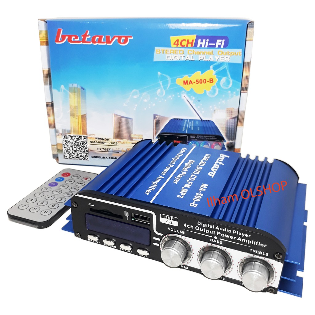 Power Amplifier Mini Betavo 500B Bluetooth Stereo Karaoke