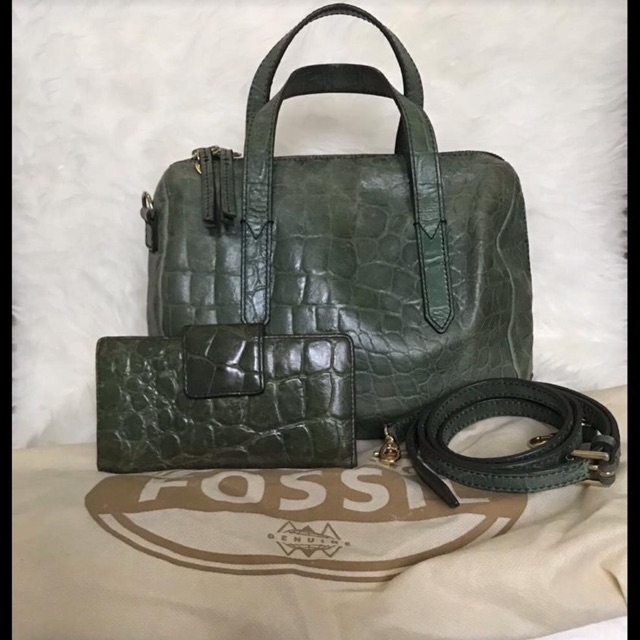 Fossil Sydney Satchel Croco Vintage