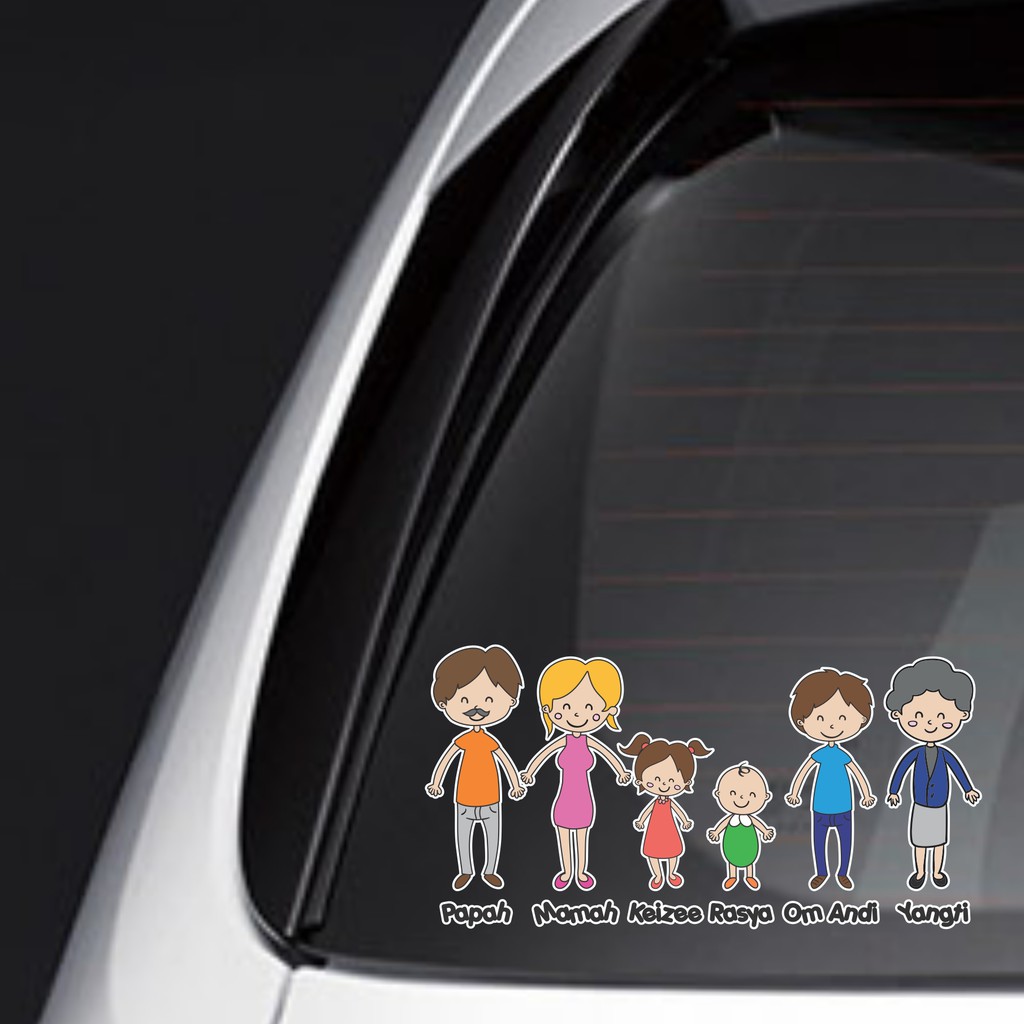 Sticker Mobil Family Keluarga Anak Custom Avanza Xenia Baby 012 Stiker Mobil Cutting Lucu